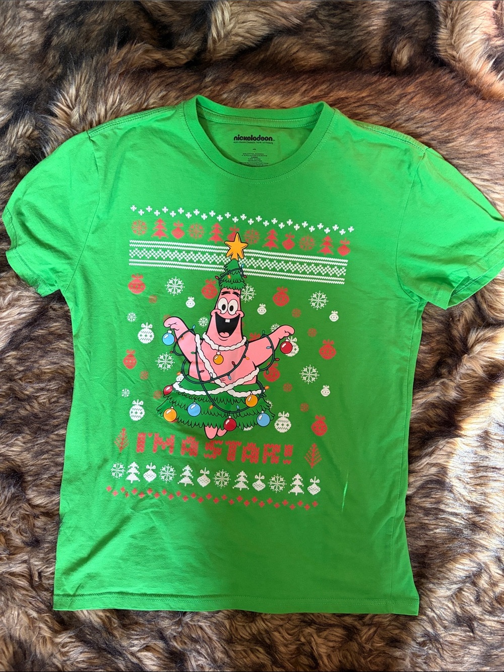 Christmas/Holiday SpongeBob Patrick T-Shirt Nickelodeon Size Medium